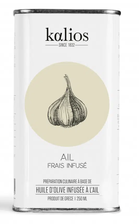 Kalios Garlic infused olive oil Tin 250ml