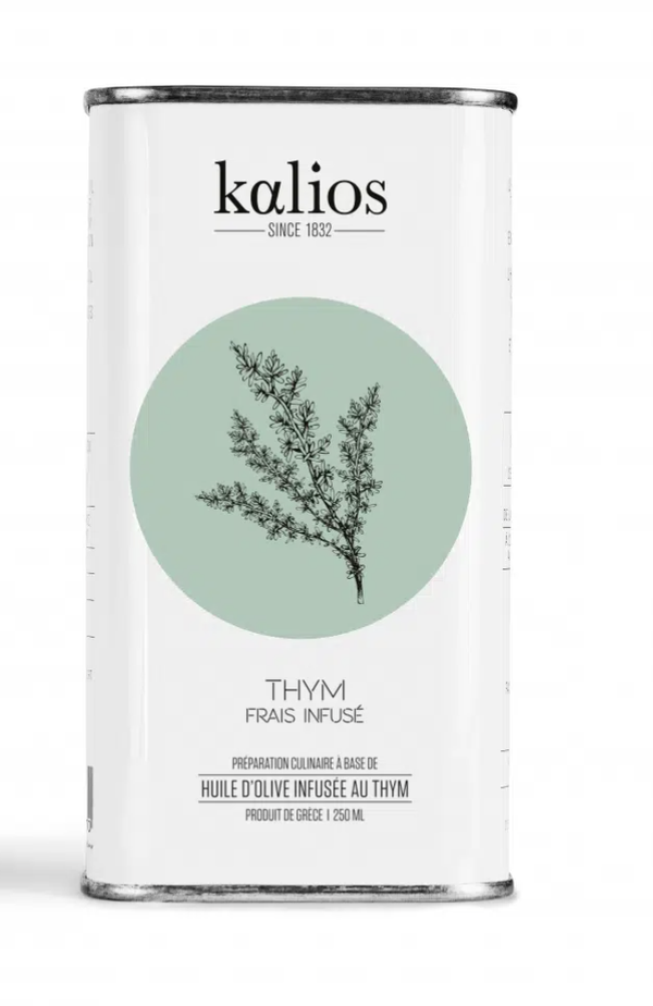 Kalios Thyme infused olive oil  Tin 250ml