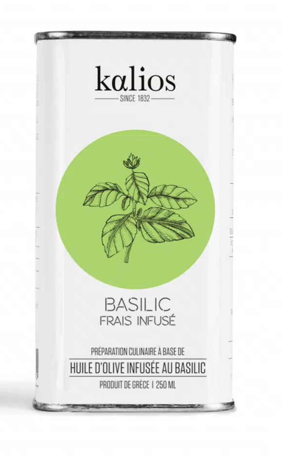 Kalios Basil infused olive oil Tin 250ml