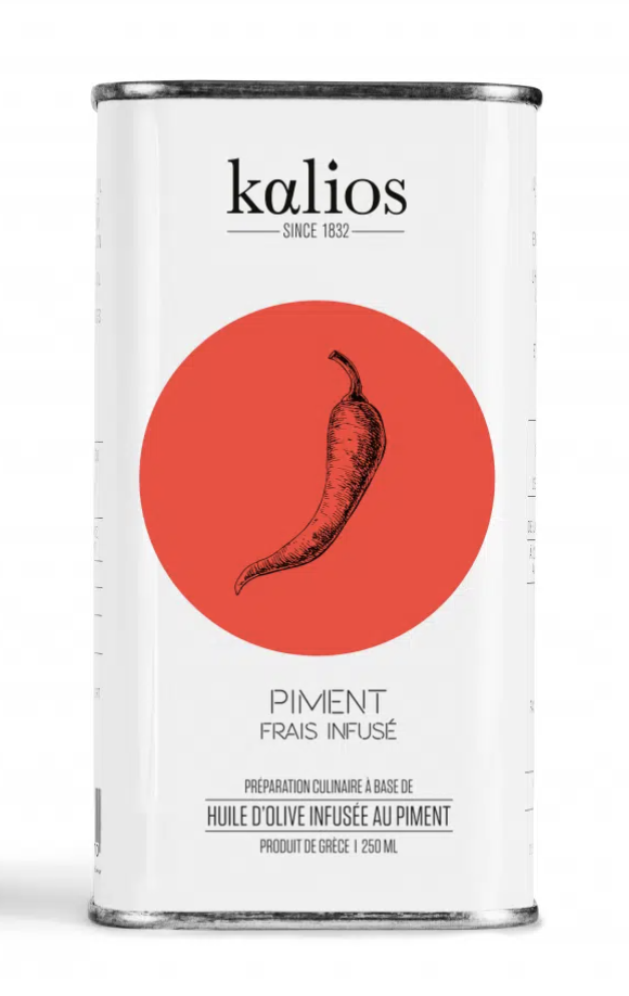 Kalios Chili infused olive oil Tin 250ml