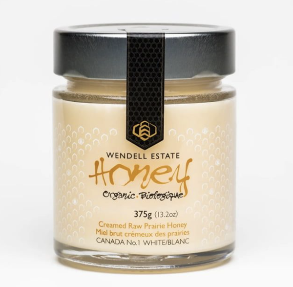 ORGANIC Honey in Italian glass jar 375g - Wendell Estate Honey