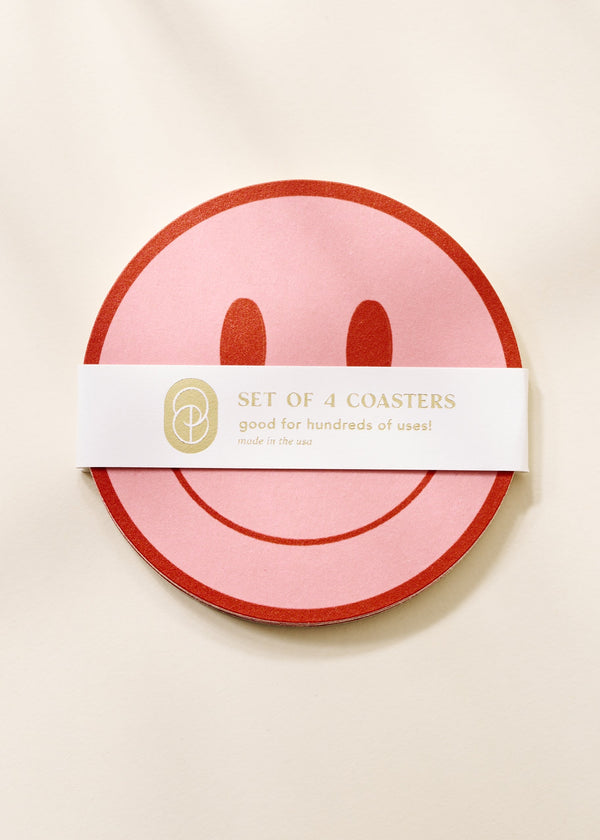 Peach and Tomato Smile Coasters - One & Only Paper