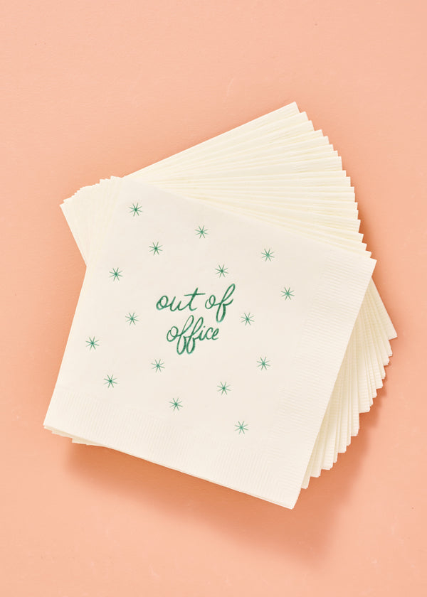 Out of Office Cocktail Paper Beverage Napkins - One & Only Paper