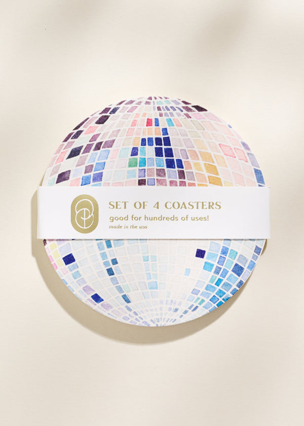Rainbow Disco Ball Coasters - One & Only Paper