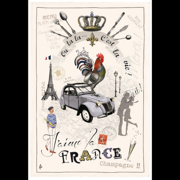 Tea Towel France Panorama - Torchons & Bouchons