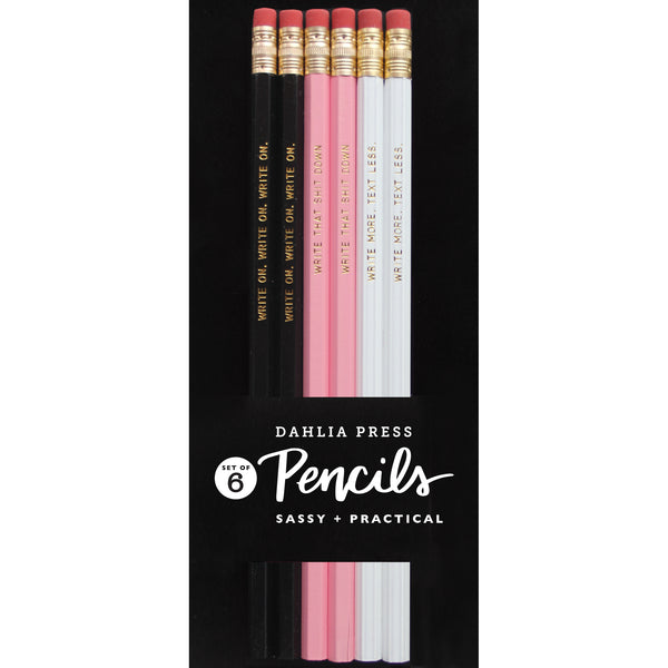 Writing Pencils - Set of 6 Pencils - Dahlia Press