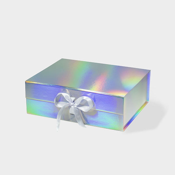 A4 Deep Holographic Magnetic Gift Box with Ribbon