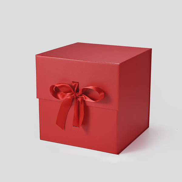 A5 Cube Red Magnetic Gift Box with Ribbon