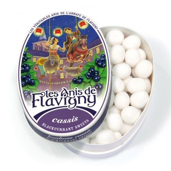 Cassis (Black Currant) Pastilles Oval Tin - Anis de Flavigny