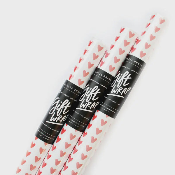 Hearts Gift Wrap - Dahlia Press