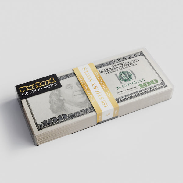 Cash Sticky Notes - Mustard
