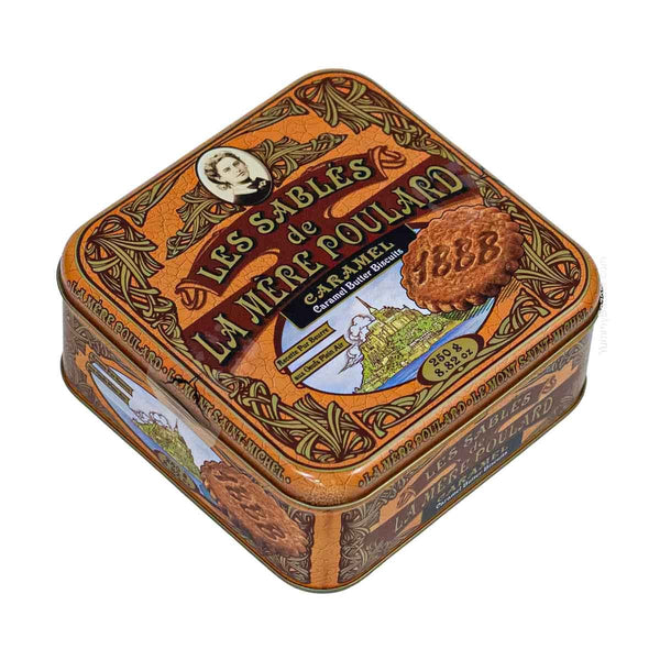 French Caramel Sable Cookies in Luxury Tin 250g - La Mere Poulard