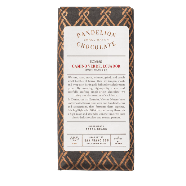 Camino Verde Ecuador 100% 56g - Dandelion Chocolate