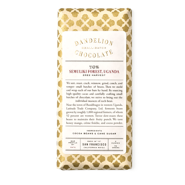 Semuliki Forest Uganda 70% 56g - Dandelion Chocolate