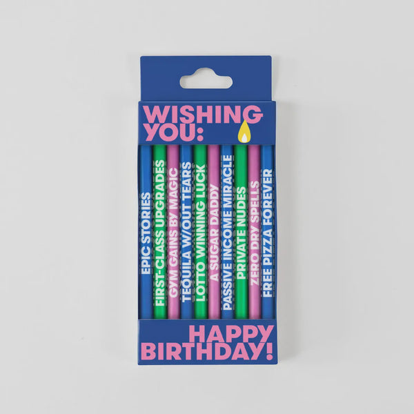 Wishing You: Cheeky Edition - Long Birthday Candles, 10 Pack
