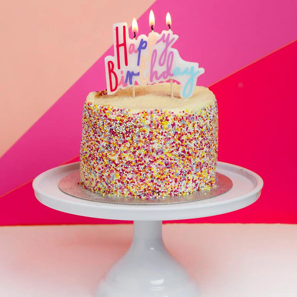 Pastel Happy Birthday Printed Cake Candles - Talking Tables USA