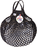 Glitter Net Bag, Long Handles, Black & Gold - FILT 1860