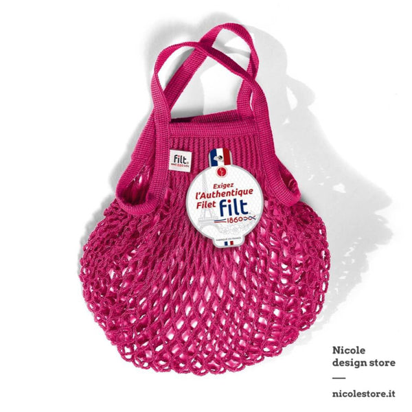 Small Glitter Net Bag Raspberry - FILT 1860