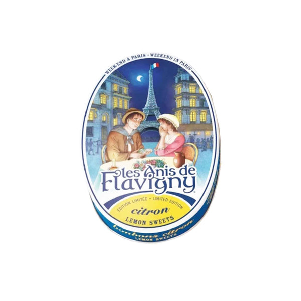 Anis de Flavigny Lemon Pastilles, Week End a Paris Limited Edition Oval Tin
