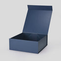 Large Square Navy Blue Magnetic Gift Box with Ribbon