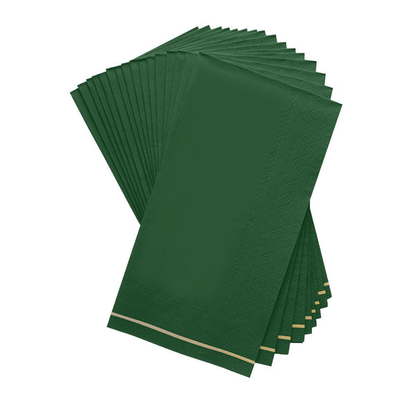 Emerald with Gold Stripe Napkins - Luxe Party