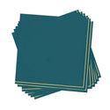 Teal with Gold Stripe Napkins - Luxe Party