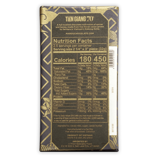 Marou Tien Giang 70%, 80g - Marou Chocolates