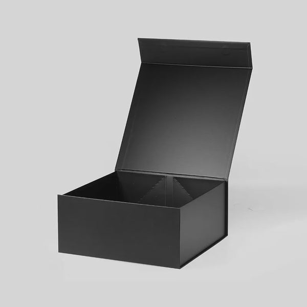 Medium Square Black Magnetic Gift Box with Ribbon