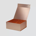 Medium Square Rose Gold Magnetic Gift Box with Ribbon