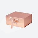 Medium Square Rose Gold Magnetic Gift Box with Ribbon