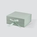 Medium Square Sage Green Magnetic Gift Box with Ribbon