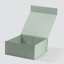 Medium Square Sage Green Magnetic Gift Box with Ribbon