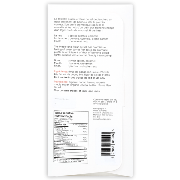 Qantu Maple & Maras Fleur de Sel 60% - Quantu Chocolate