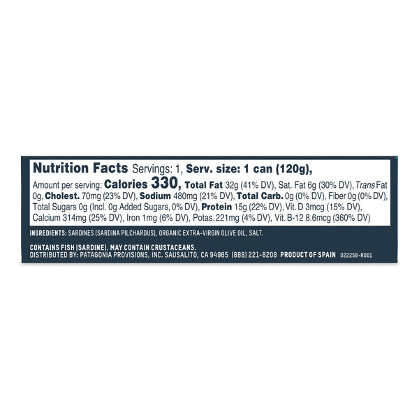 Sardines Extra-Virgin Olive Oil Tin Fish - Patagonia Provisions
