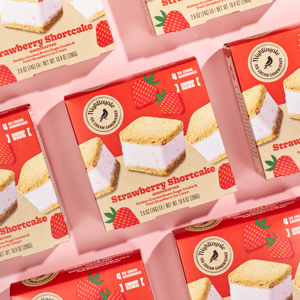 Strawberry Shortcake Ice Cream CHOMPS 4 pack - Nightingale Ice Cream