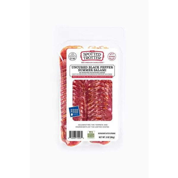Black Pepper Summer Sliced Salami 3oz - The Spotted Trotter