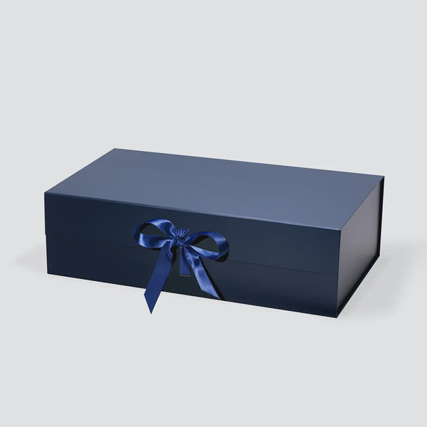XL Navy Blue Magnetic Gift Box with Ribbon