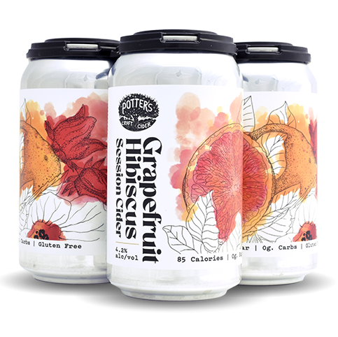 Potters Grapefruit Hibiscus Session Cider Cans