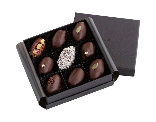 Mirzam Dark Chocolate Dates 9 Pieces (Chocolate Maker)