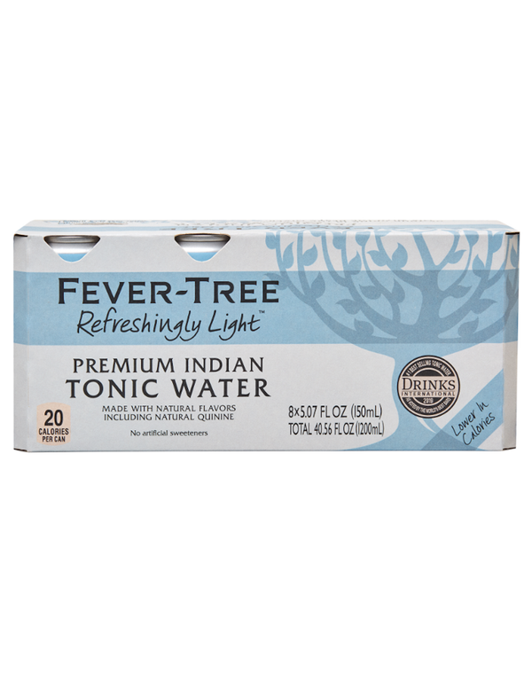 Fever Tree Light Indian Tonic Water 8 Pack cans (150ml)