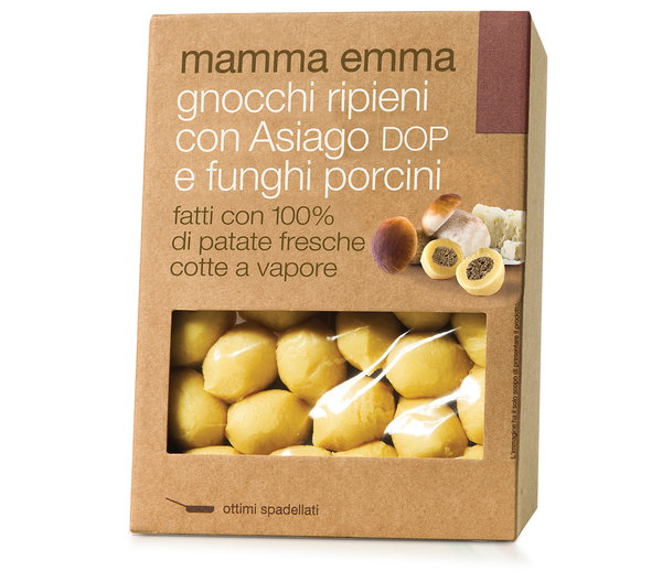 Fresh Gnocchi stuffed with PDO Asiago Cheese & Porcini Mushrooms - Mamma Emma