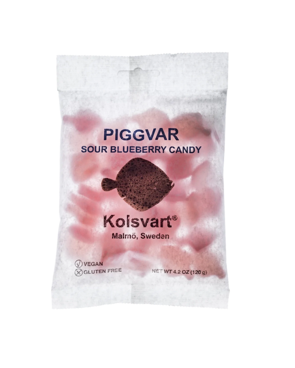 Kolsvart - Piggvar (Turbot) - Sour Blueberry Fish Candy