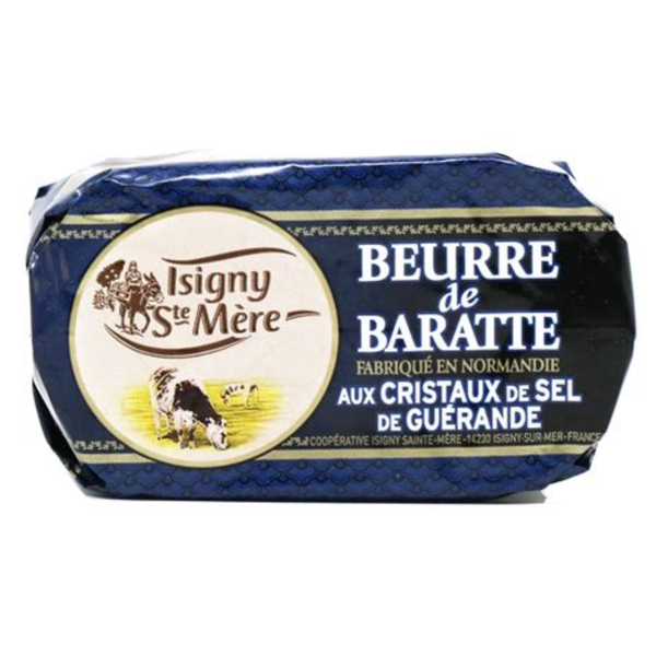 Beurre de Baratte Salted aux Cristaux de Sel de Guerande- Isigny Ste. Mère